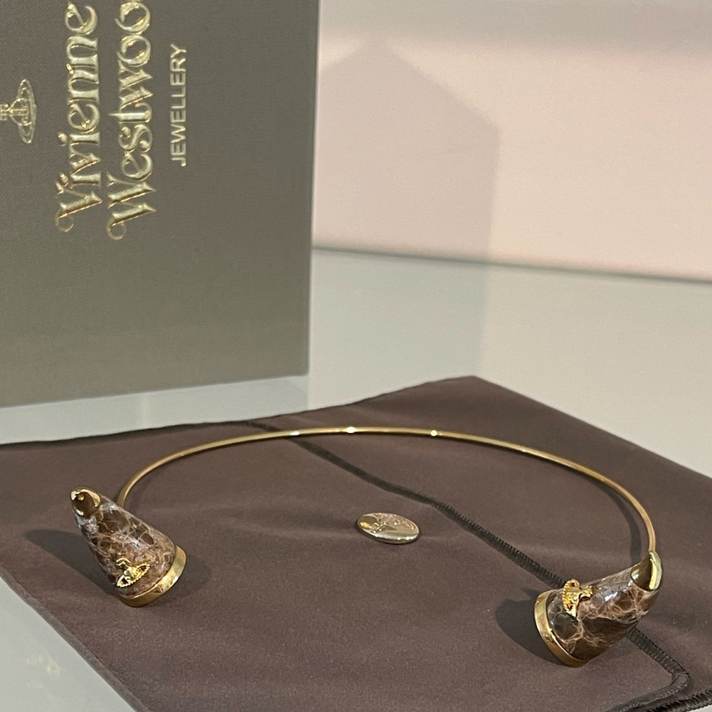 Vivienne Westwood Iconic Rare 2014 Horn Tiara Marble … Gem